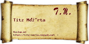 Titz Márta névjegykártya